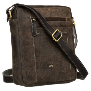 Listonoszka męska ze skóry naturalnej w brązowym kolorze - Peterson