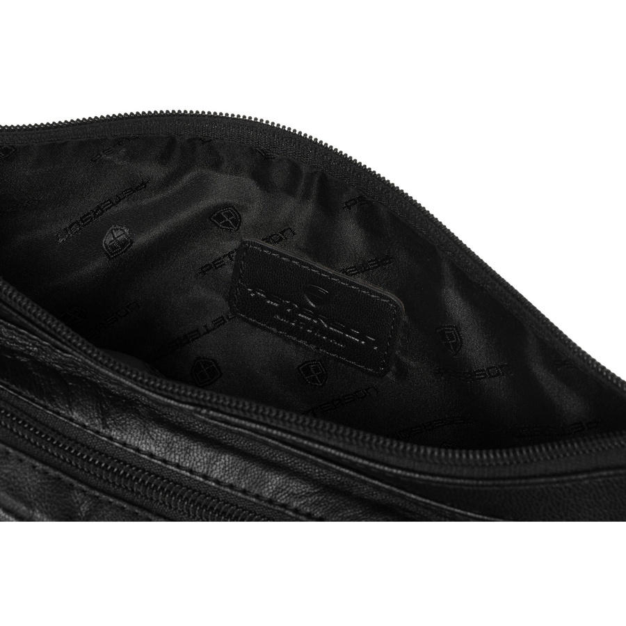 Biodrowa nerka męska w czarnym kolorze wykonana ze skóry naturalnej - Peterson - obrazek 6