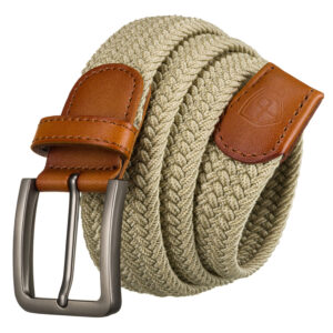 Beżowy, parciany pasek męski do spodni - Peterson