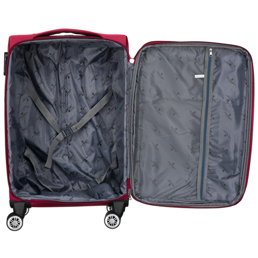 Duża walizka z wytrzymałej tkaniny poliestrowej w czerwono-niebieskim kolorze - Peterson - obrazek 12