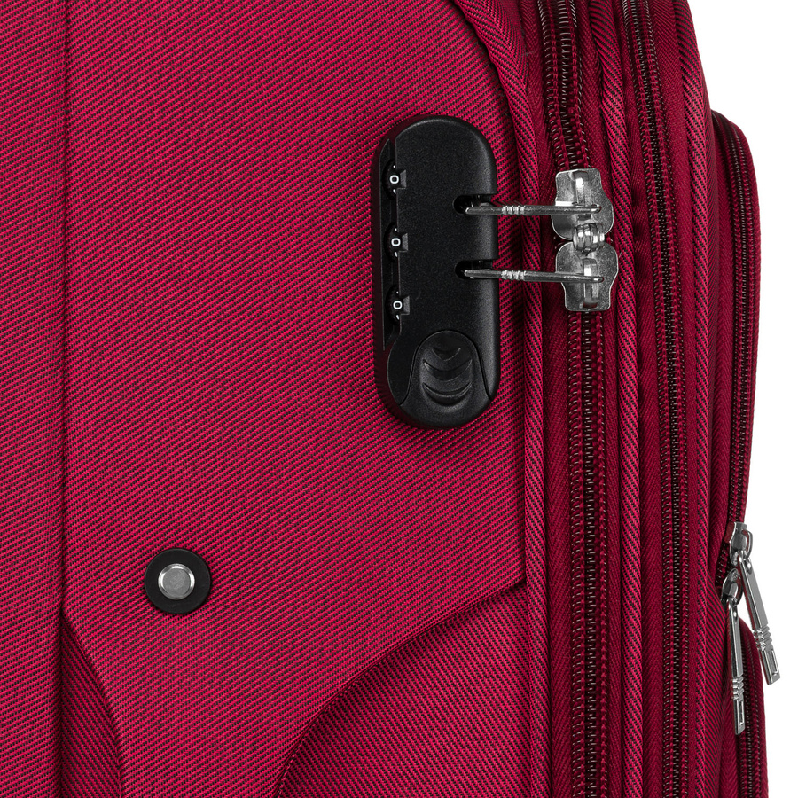 Duża walizka z wytrzymałej tkaniny poliestrowej w czerwono-niebieskim kolorze - Peterson - obrazek 16