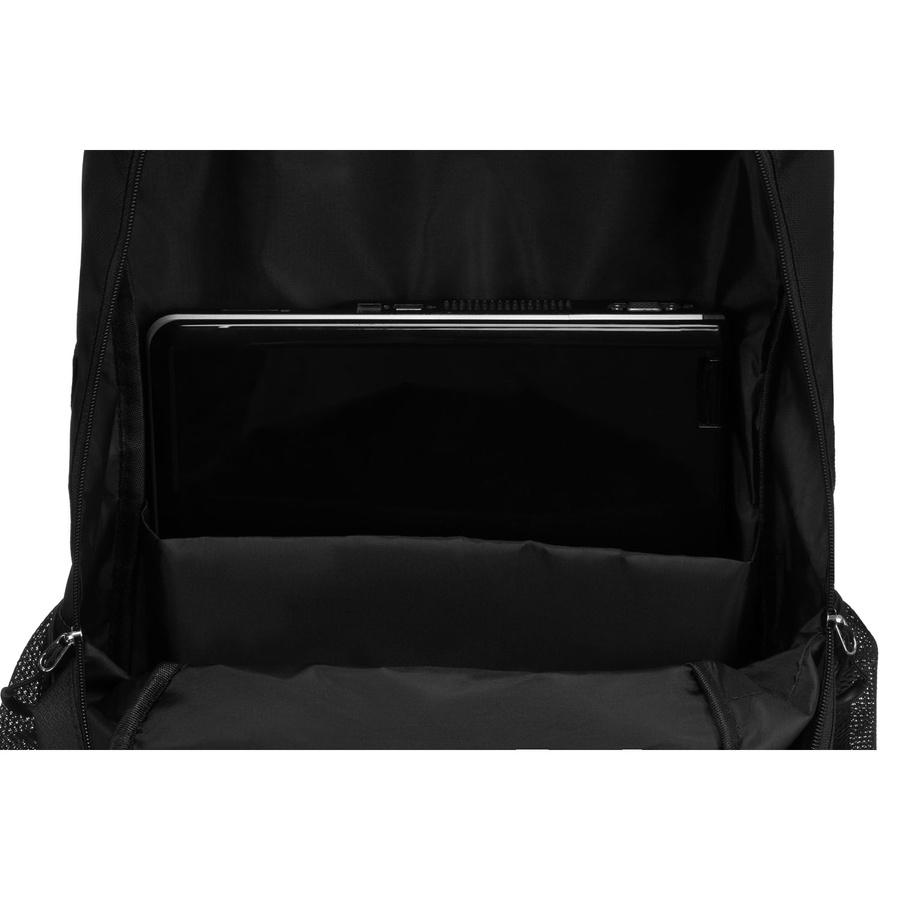 Czarny, turystyczny plecak z poliestru zawieszony na regulowanych szelkach - Peterson - obrazek 13