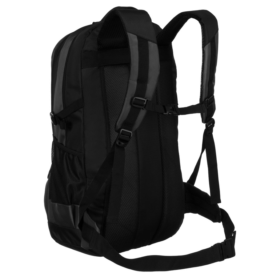 Czarno-szary, turystyczny plecak z poliestru zamykany suwakiem - Peterson - obrazek 7