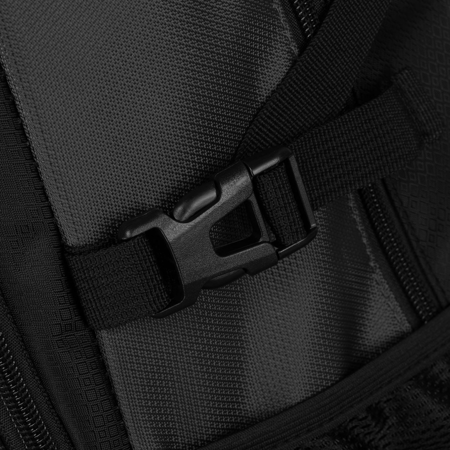Czarno-szary, turystyczny plecak z poliestru zamykany suwakiem - Peterson - obrazek 11