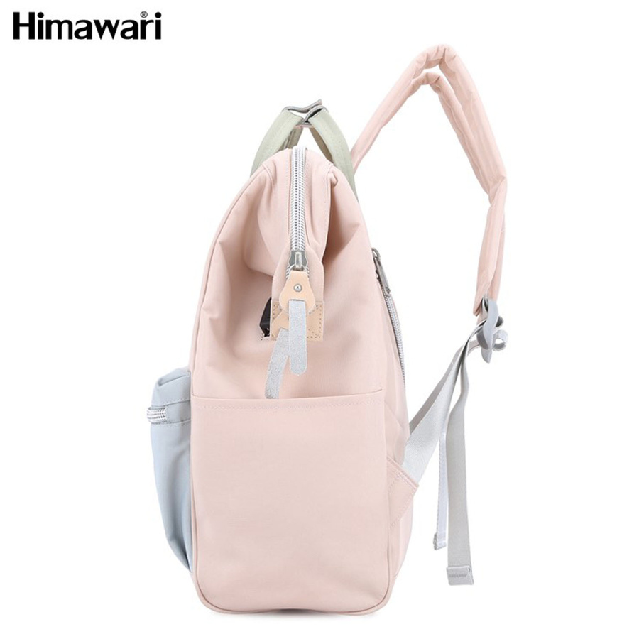 Miejski plecak w różowo-błękitnym kolorze zawieszony na regulowanych szelkach - Himawari - obrazek 4