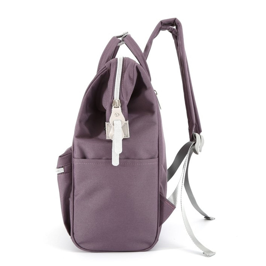 Fioletowy plecak zawieszony na regulowanych szelkach i zamykany suwakiem - Himawari - obrazek 5