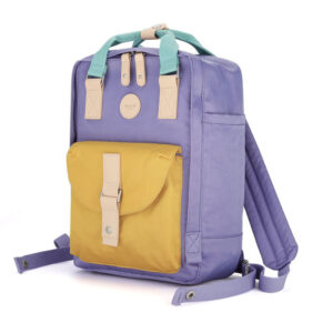 Wodoodporny plecak miejski w fioletowo-żółtym kolorze z miejscem na laptopa - Himawari