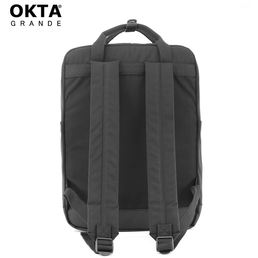 Czarny, praktyczny plecak miejski zamykany suwakami zawieszony na regulowanych szelkach - Himawari - obrazek 7