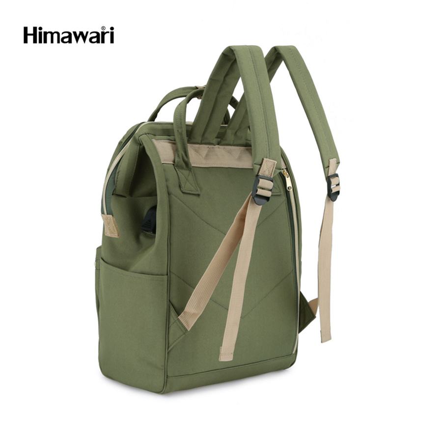 Zielony, pojemny plecak na laptopa z portem USB - Himawari - obrazek 3