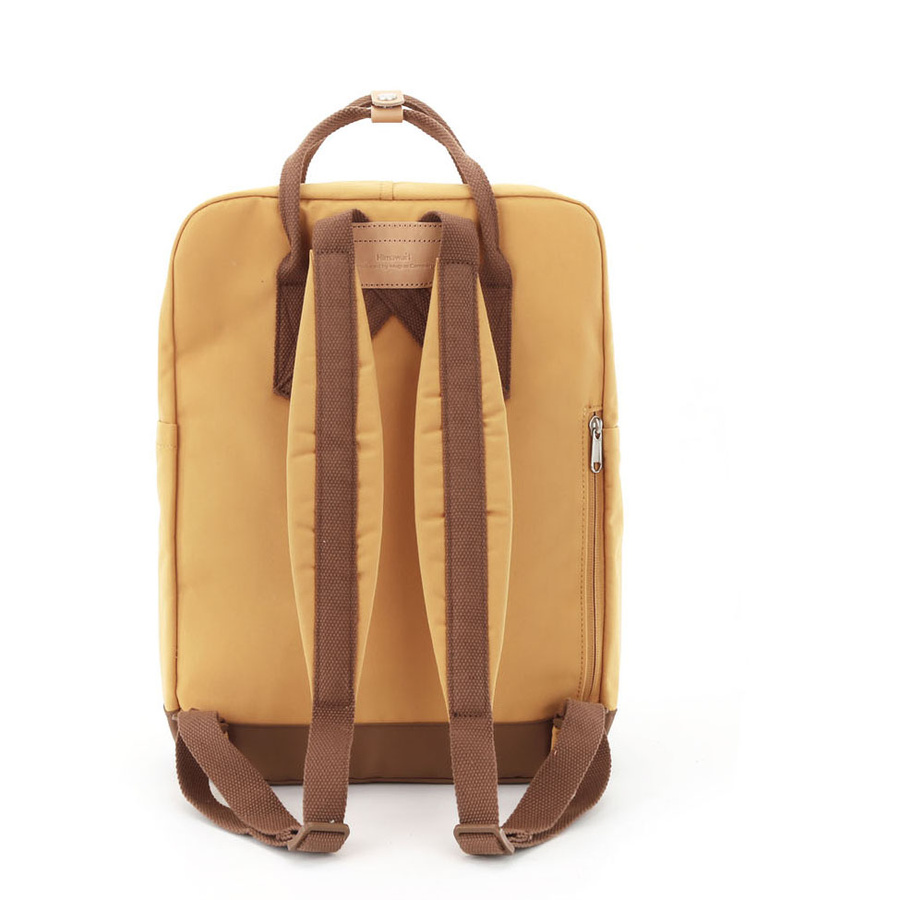Żółto-brązowy, stylowy plecak zawieszony na regulowanych szelkach - Himawari - obrazek 3