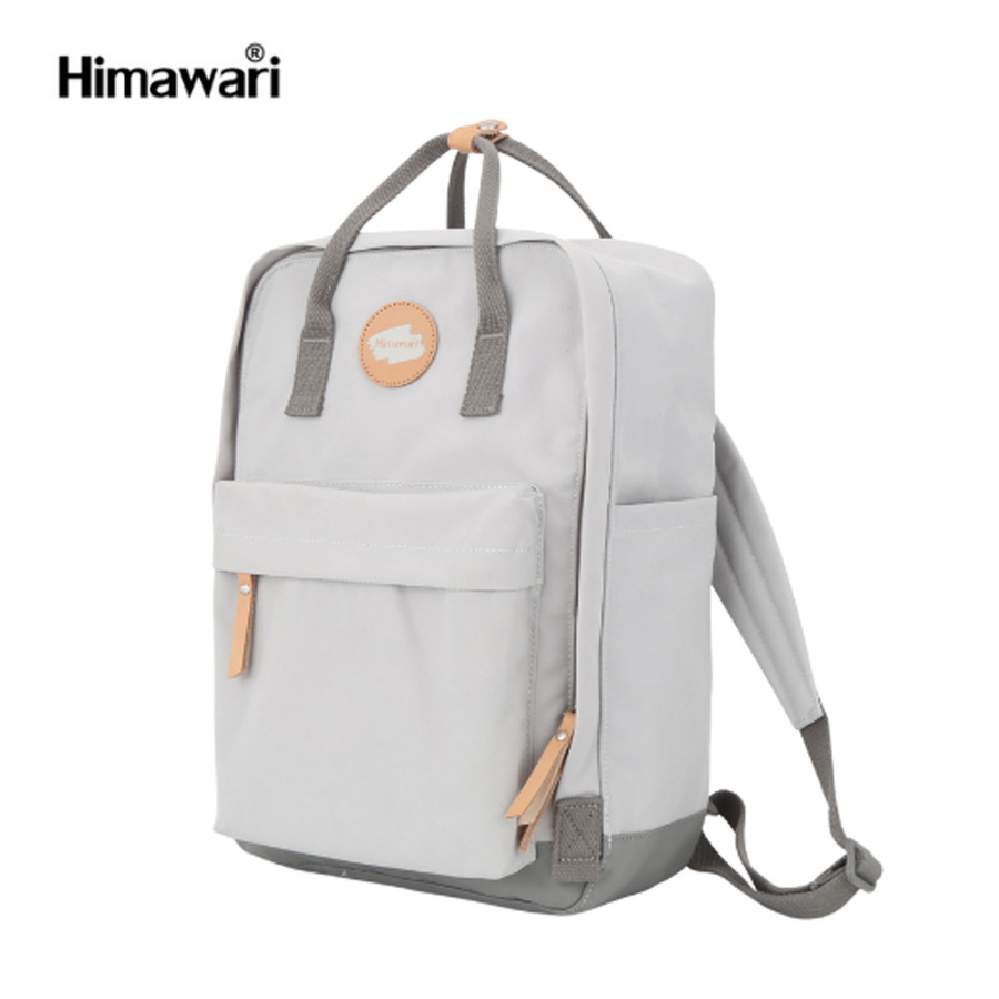 Szary, praktyczny plecak damski zamykany suwakiem - Himawari - obrazek 2