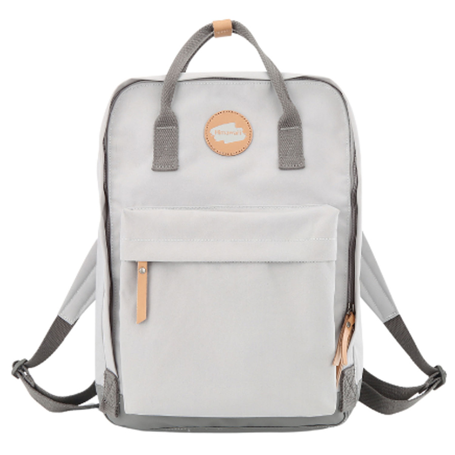Szary, praktyczny plecak damski zamykany suwakiem - Himawari