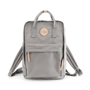 Praktyczny, miejski plecak damski w ciemnoszarym kolorze zawieszony na regulowanych szelkach - Himawari