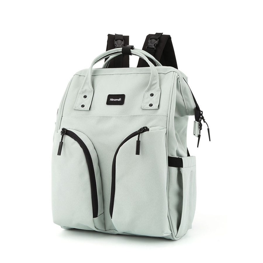 Miętowy plecak typu mommy bag z termicznymi kieszeniami - Himawari - obrazek 2