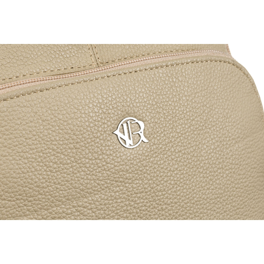 Skórzany, miejski plecak damski w beżowym kolorze - Rovicky - obrazek 5