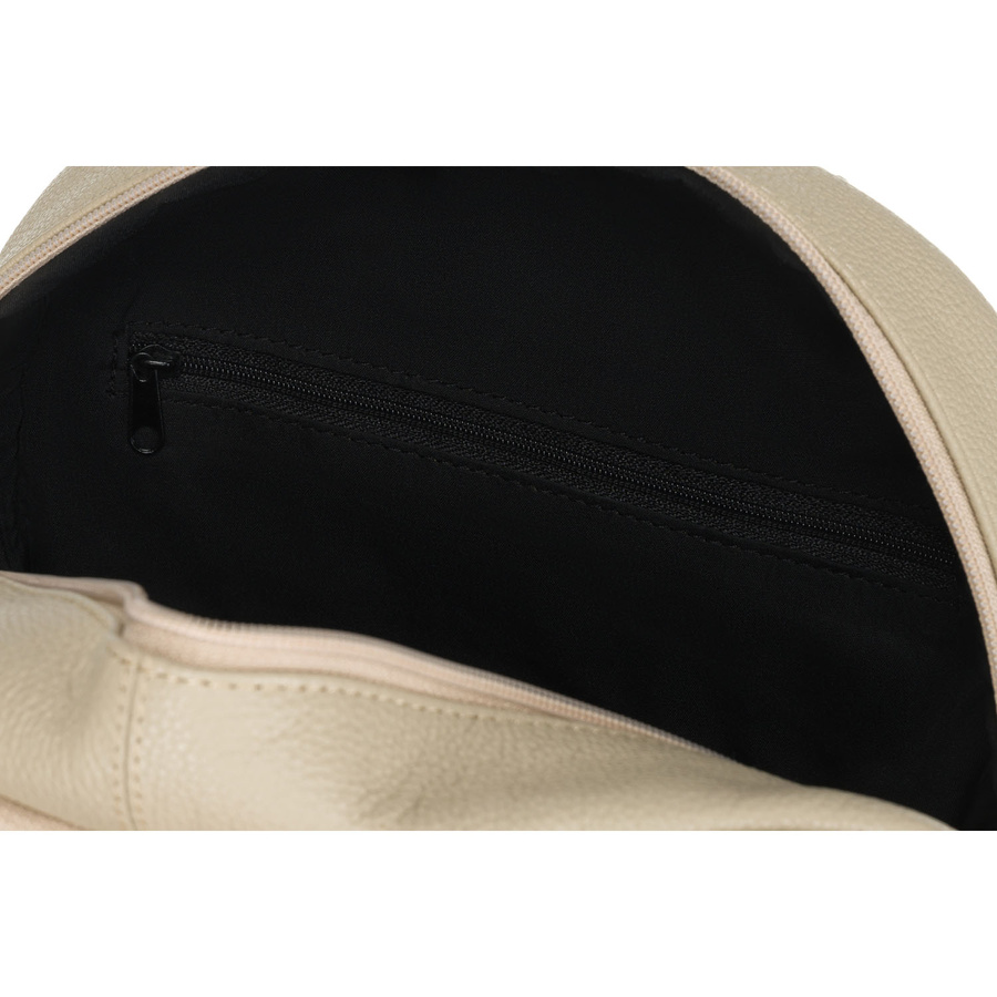 Skórzany, miejski plecak damski w beżowym kolorze - Rovicky - obrazek 7