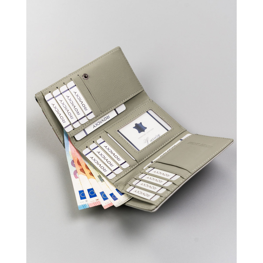 Pojemny portfel damski w kwiaty zamykany na zatrzask - 4U Cavaldi - obrazek 5