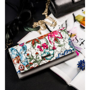 Duży, wielokolorowy portfel damski wykonany ze skóry naturalnej i ekologicznej - 4U Cavaldi