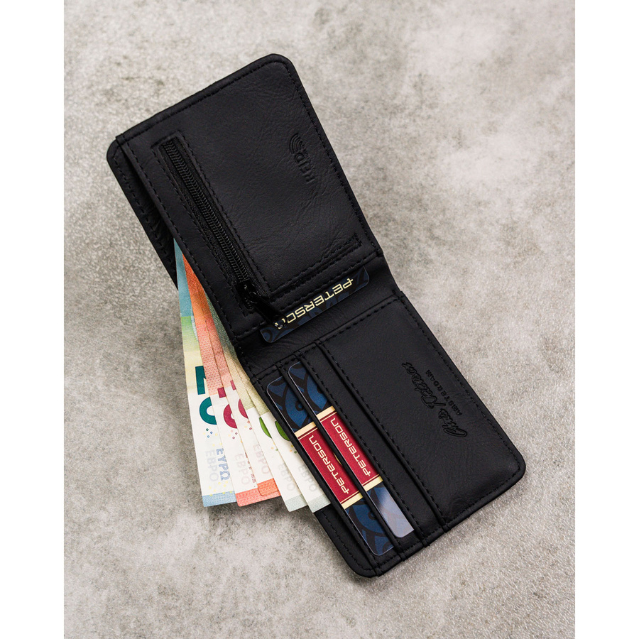 Modny portfel męski w czarnym kolorze z systemem RFID - Peterson - obrazek 7