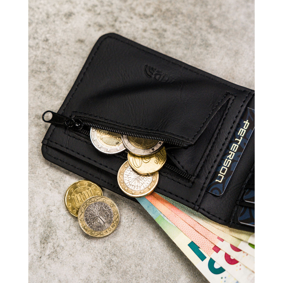 Modny portfel męski w czarnym kolorze z systemem RFID - Peterson - obrazek 9