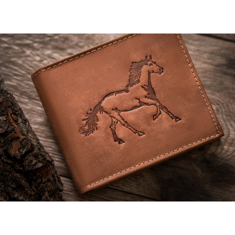 Portfel męski ze skóry naturalnej w brązowym kolorze, model bez zapięcia zewnętrznego - Always Wild - obrazek 4