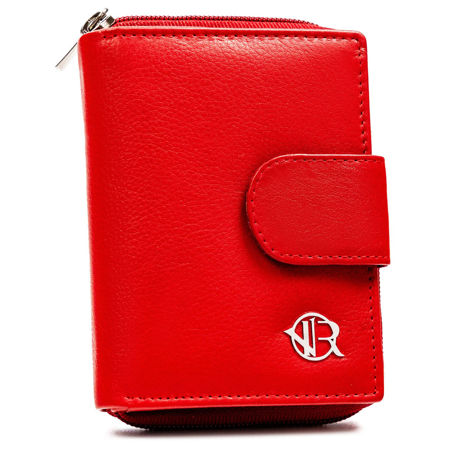 Mały portfel w czerwonym kolorze zamykany na zatrzask - Rovicky