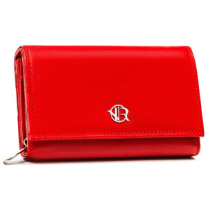 Czerwony, skórzany portfel damski z ochroną RFID - Rovicky