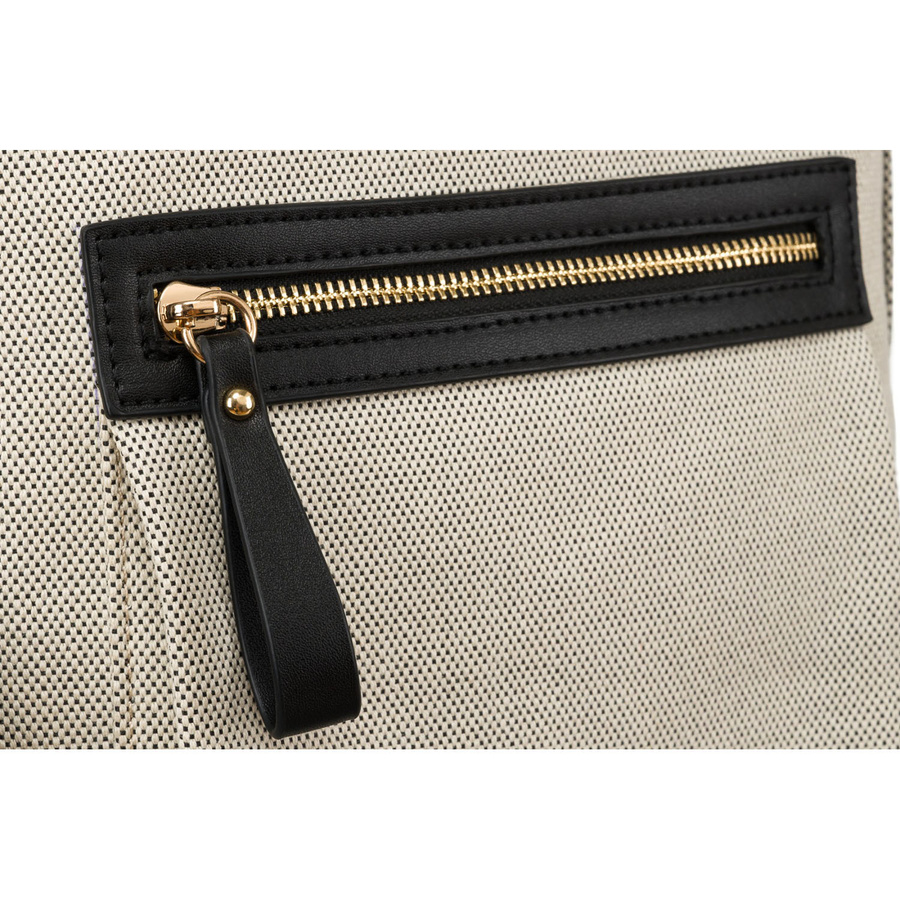 Duży, miejski plecak damski w beżowym kolorze płótno canvas - Peterson - obrazek 6