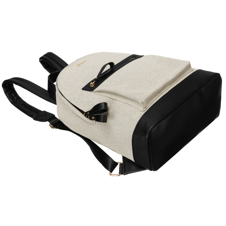 Duży, miejski plecak damski w beżowym kolorze płótno canvas - Peterson - obrazek 5