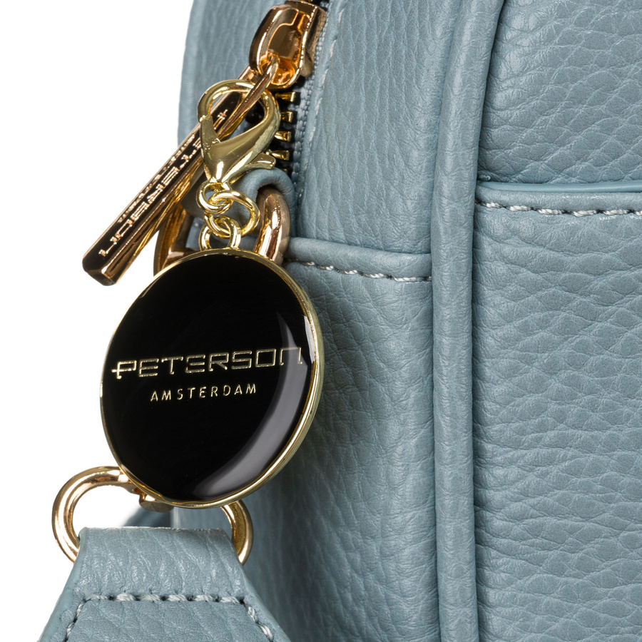 Niebieska listonoszka damska crossbody z wąskim i szerokim paskiem na ramię eko skóra Peterson - obrazek 5