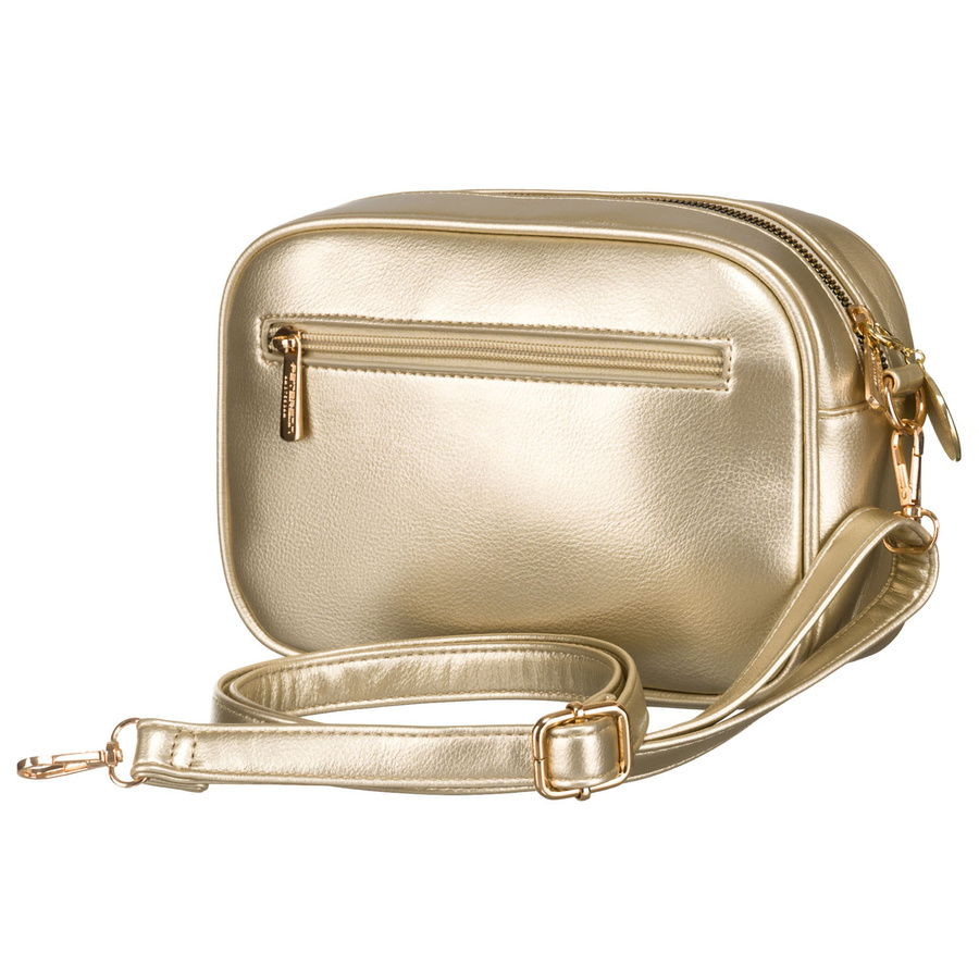 Złota błyszcząca listonoszka damska ze skóry ekologicznej Peterson - obrazek 4