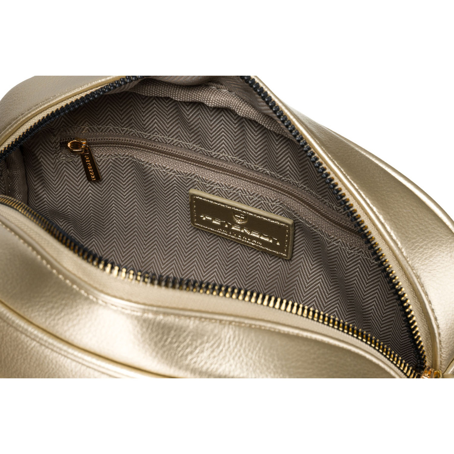 Złota błyszcząca listonoszka damska ze skóry ekologicznej Peterson - obrazek 6