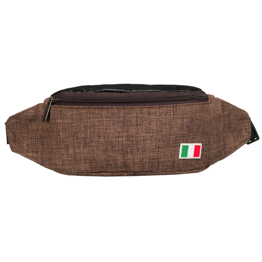 Miejska saszetka w brązowym kolorze zawieszona na regulowanym pasku - obrazek 2