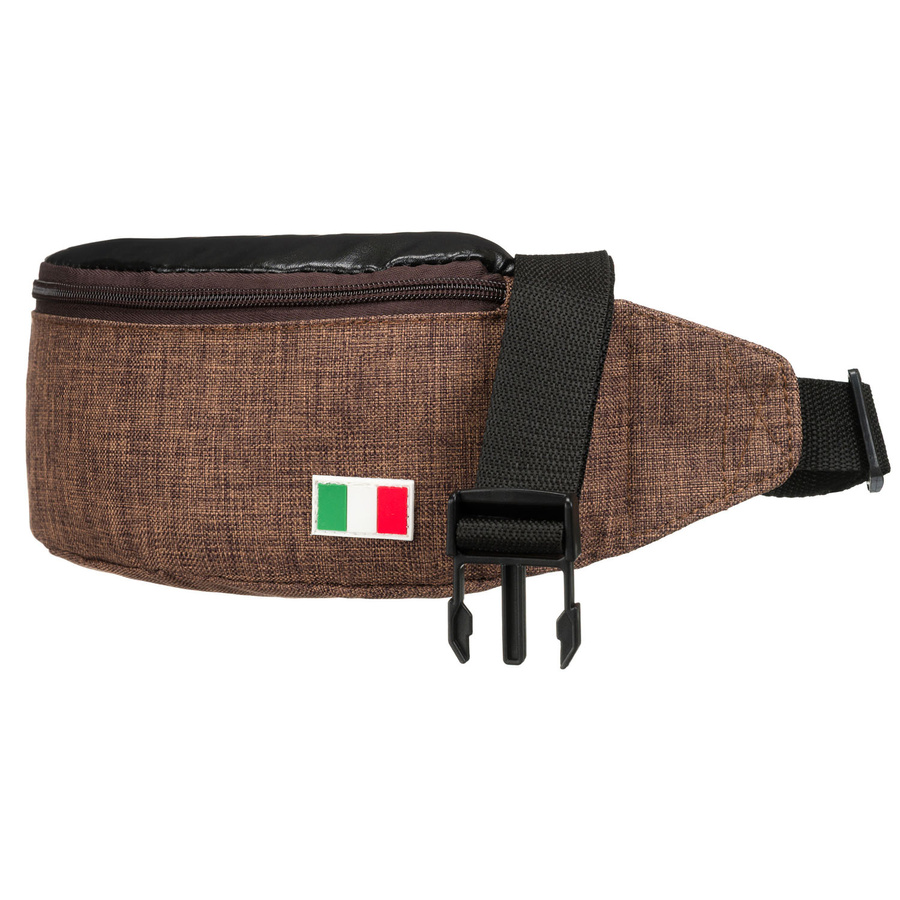 Miejska saszetka w brązowym kolorze zawieszona na regulowanym pasku - obrazek 3