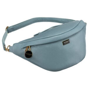 Modna sportowa niebieska saszetka damska na biodra, na ramię lub przez ramię nerka crossbody z eko skóry Peterson