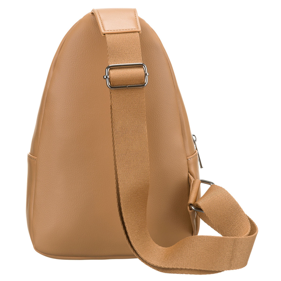 Sportowa beżowa saszetka damska na ramię nerka crossbody ze skóry ekologicznej Peterson - obrazek 4