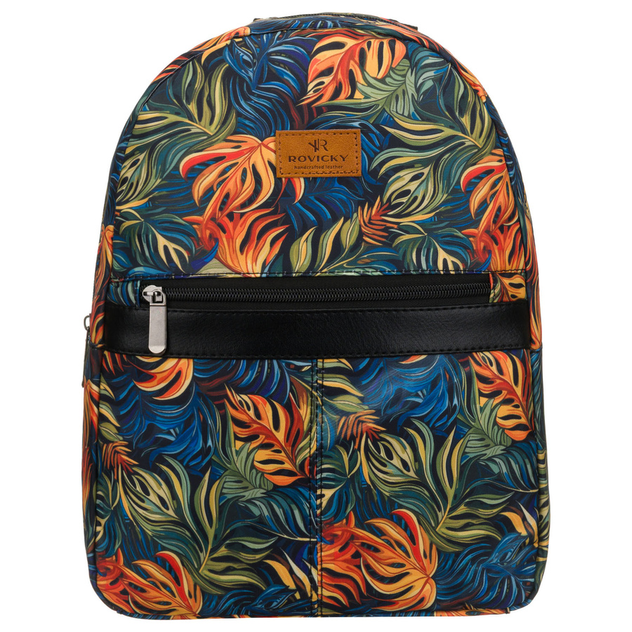 Wzorzysty, miejski plecak damski zawieszony na regulowanych szelkach - Rovicky - obrazek 2