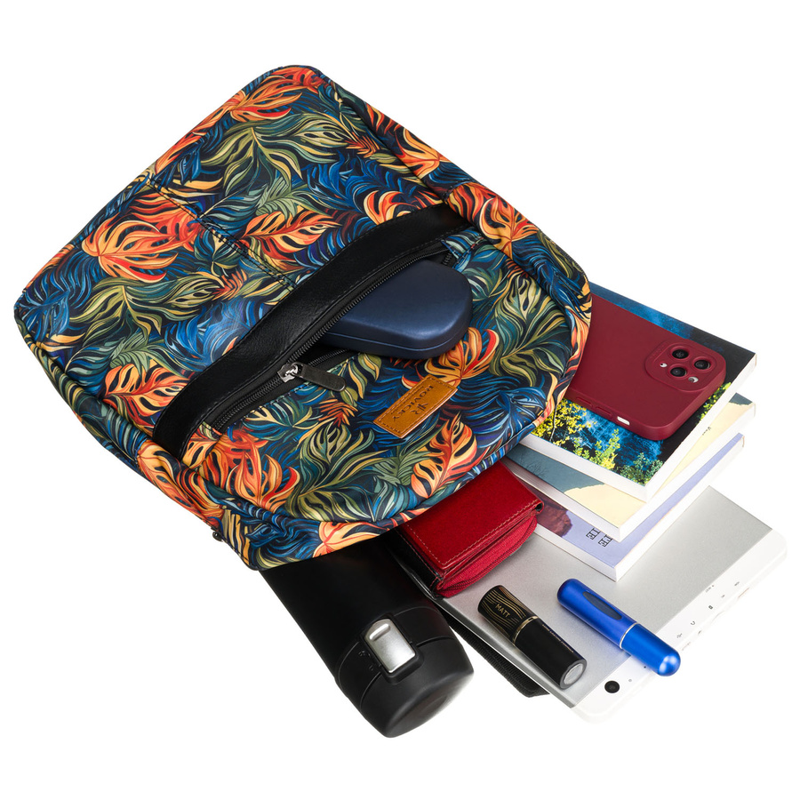 Wzorzysty, miejski plecak damski zawieszony na regulowanych szelkach - Rovicky - obrazek 9