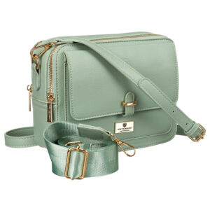 Modna listonoszka damska w zielonym kolorze wykonana ze skóry ekologicznej - Peterson