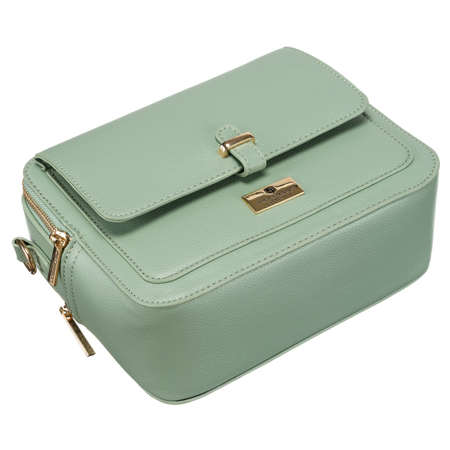 Modna listonoszka damska w zielonym kolorze wykonana ze skóry ekologicznej - Peterson - obrazek 11