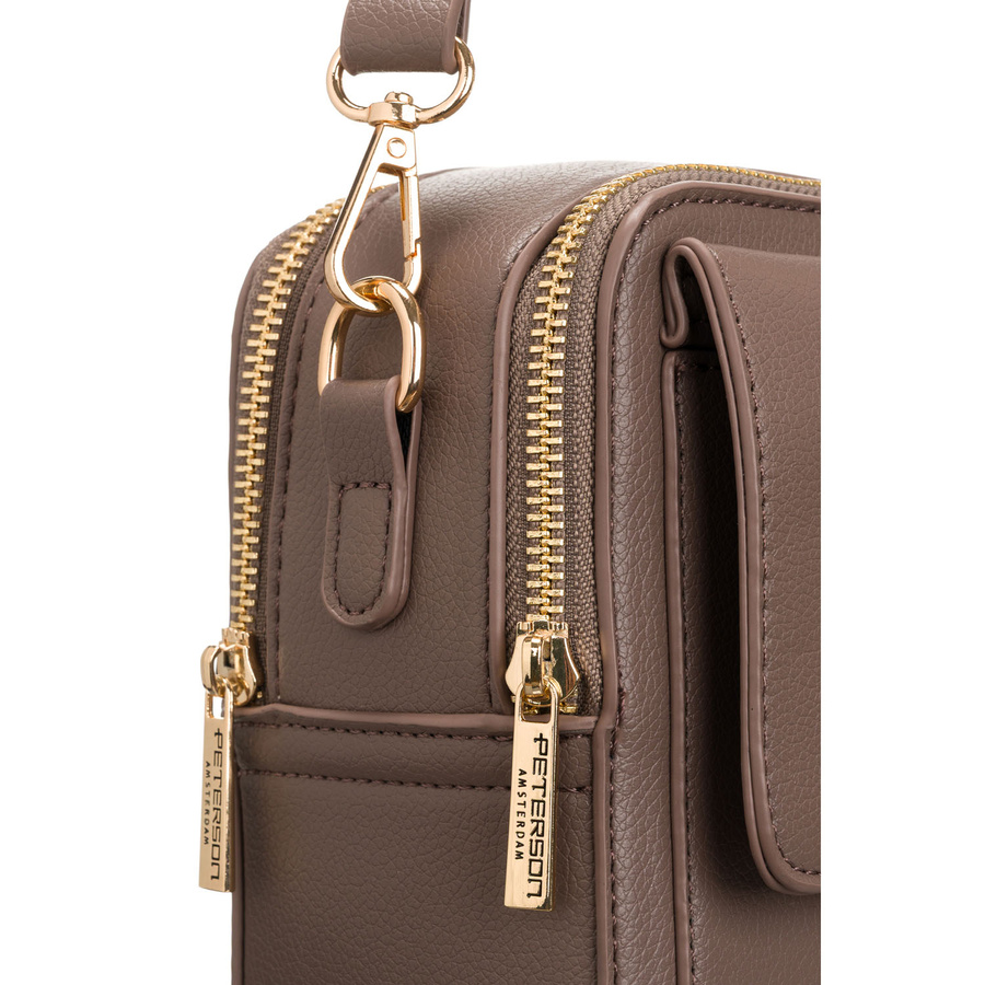 Brązowa listonoszka damska wykonana ze skóry ekologicznej - Peterson - obrazek 7