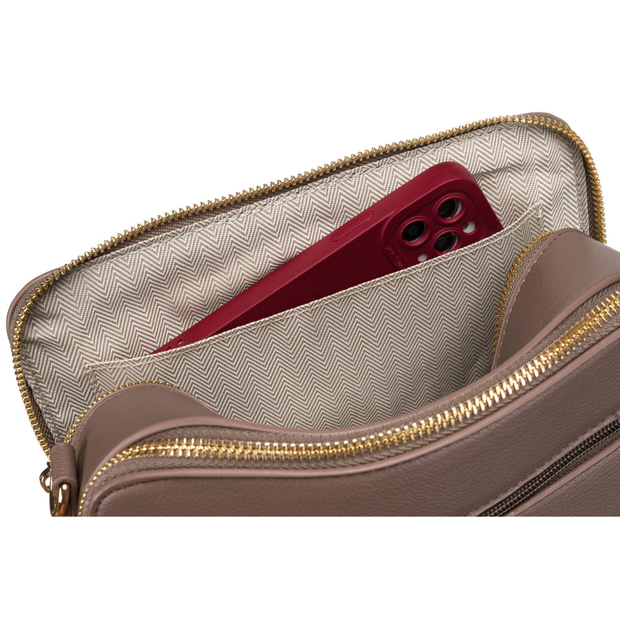 Brązowa listonoszka damska wykonana ze skóry ekologicznej - Peterson - obrazek 6