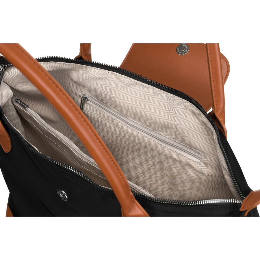 Klasyczna shopperka damska wykonana z poliestru w czarnym kolorze - Peterson - obrazek 6