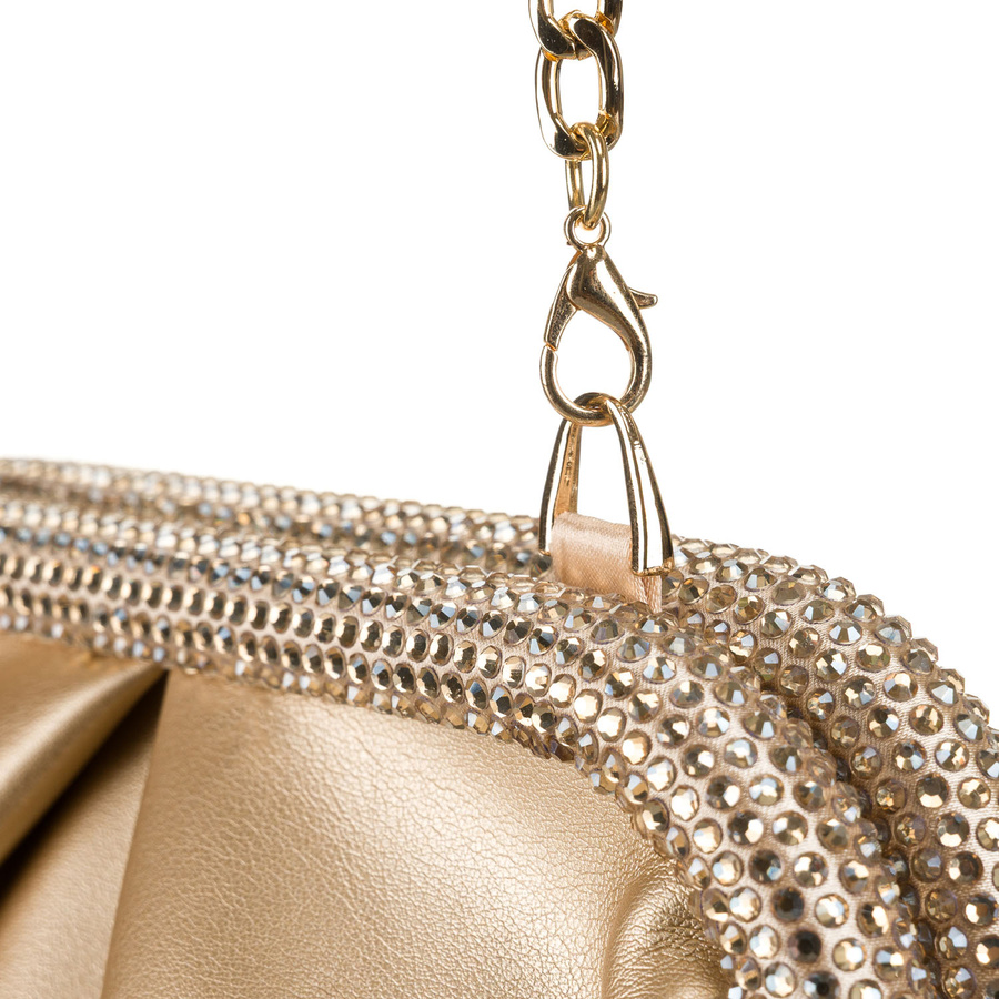 Kopertówka damska ze skóry ekologicznej w złotym kolorze - Rovicky - obrazek 6