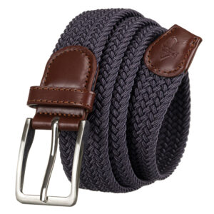 Uniseksowy pasek parciany w szarym kolorze z tradycyjną klamrą - Rovicky