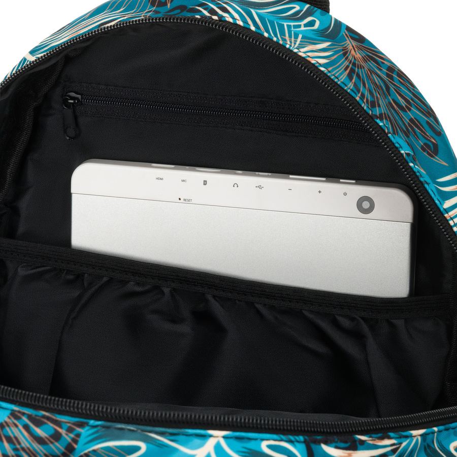 Wielokolorowy, miejski plecak damski pokryty roślinnym wzorem - Rovicky - obrazek 5