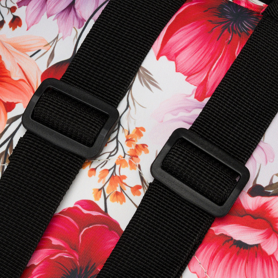 Wielokolorowy plecak damski w kwiaty zawieszony na regulowanych szelkach - Rovicky - obrazek 8