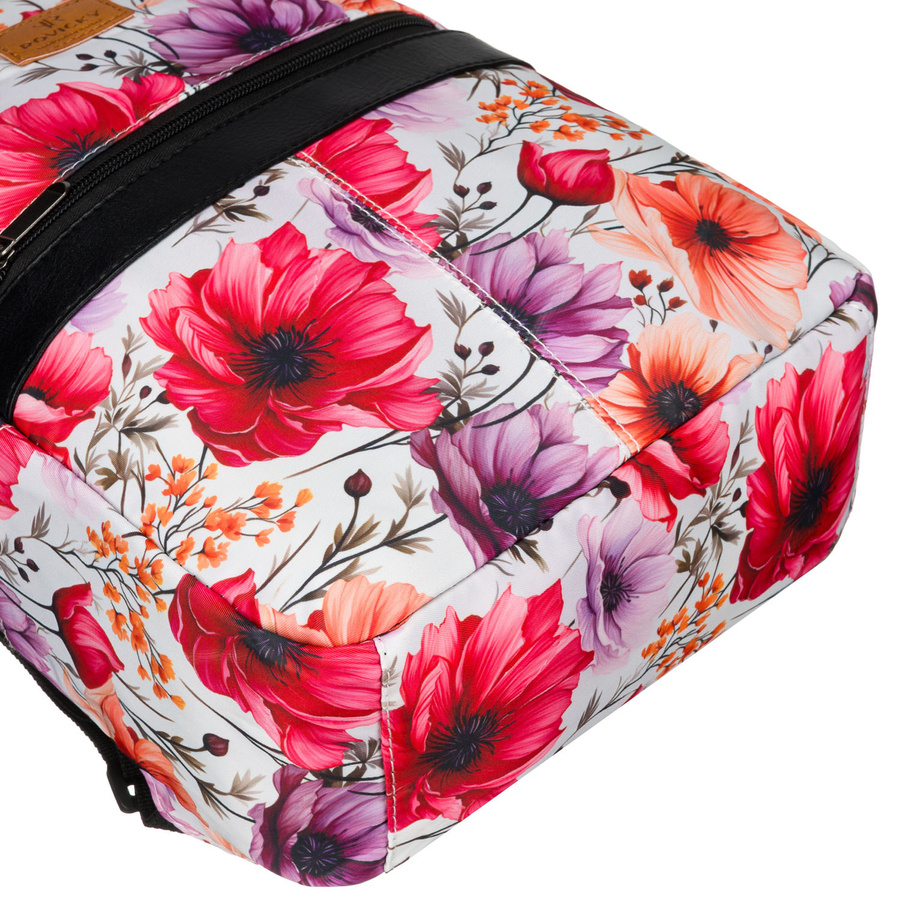 Wielokolorowy plecak damski w kwiaty zawieszony na regulowanych szelkach - Rovicky - obrazek 10