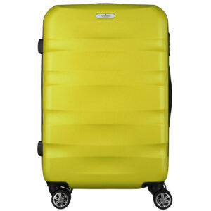Średnia walizka z tworzywa ABS+ w żółtym kolorze wyposażona w szyfrowany zamek - Peterson