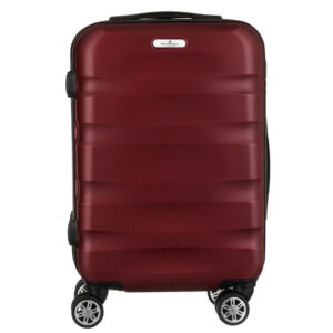 Bordowa walizka z tworzywa ABS+ wyposażona w szyfrowany zamek - Peterson